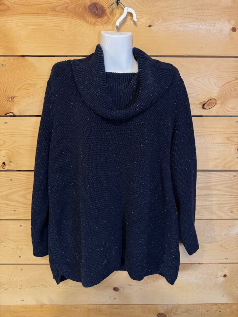 Talbots Plus Womens Navy Blue Cowl Neck Sweater 2X Cozy Knit - Picture 8 of 8